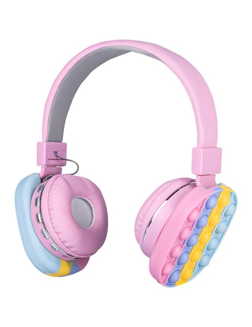 Audífonos On-Ear Gadgets & Fun diadema Pop it alámbricos e inalámbricos con cancelación de ruido Rosa