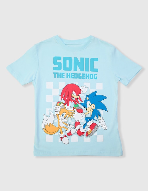 Playera Sonic Sonic, Knuckles y Tails manga corta para niño