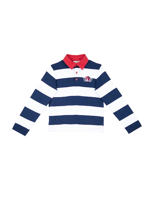 Playera tipo polo Ferrioni Catriel de algodón para niño