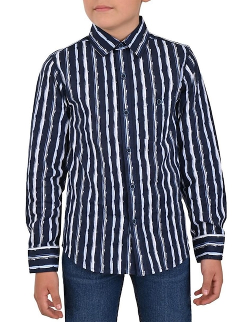 Camisa casual Yale de algodón manga larga para niño