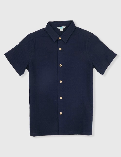 Camisa casual de algodón manga corta para niño 1