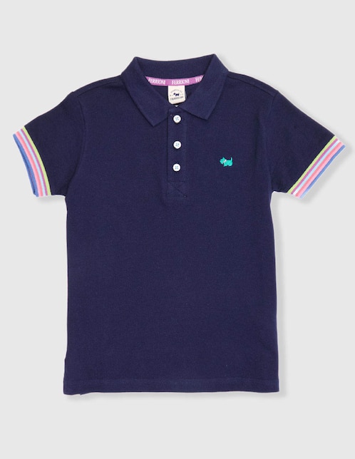Playera tipo polo Ferrioni de algodón para niño