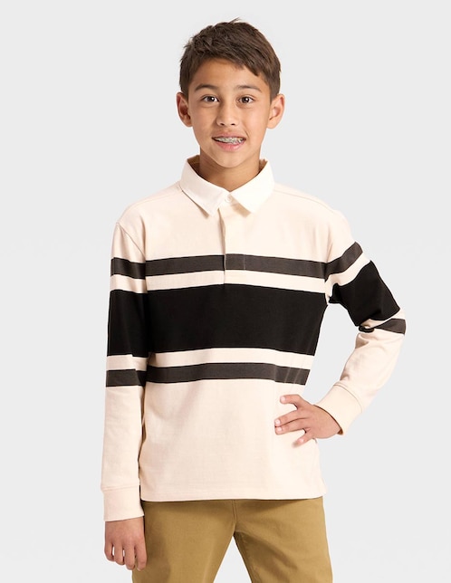 Playera tipo polo de algodón para niño 1