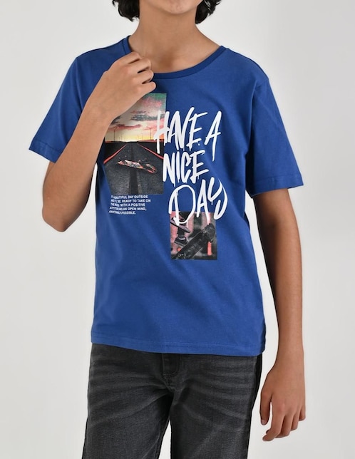 Playera Yale manga corta para niño