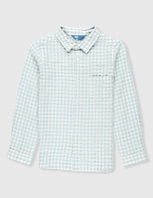 Camisa casual Piquenique de algodón manga larga para niño