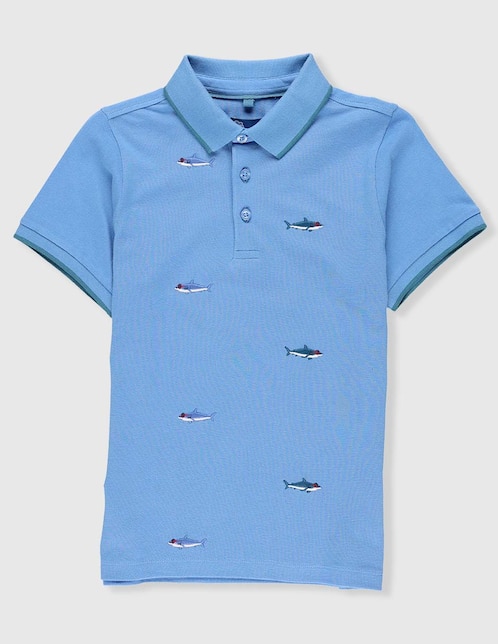 Playera tipo polo de algodón para niño 1