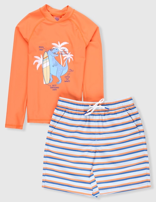Traje de baño wetshirt Piquenique Dinosaurs para niño