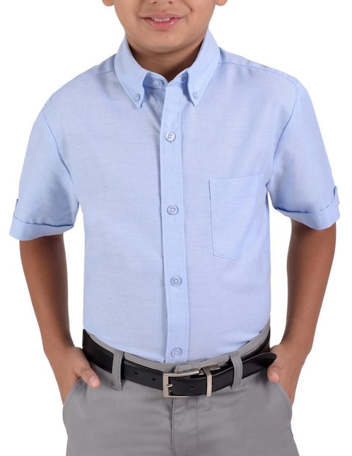Camisa escolar de algodón manga corta para niño 1