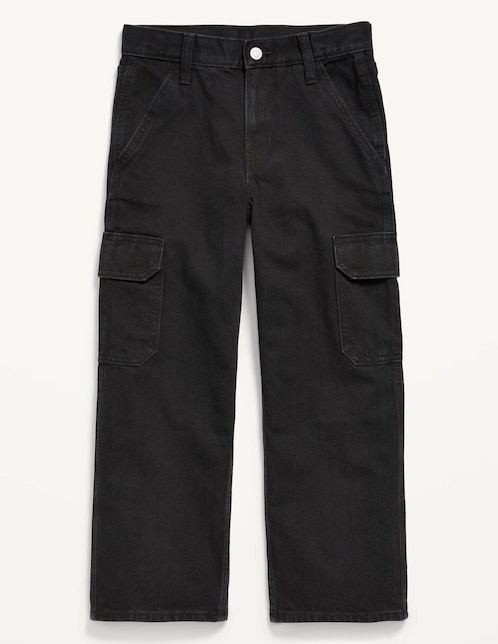 Jeans cargo straight Old Navy lavado obscuro para niño