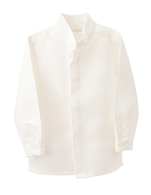 Camisa ceremonia Ixchel de lino manga larga para niño