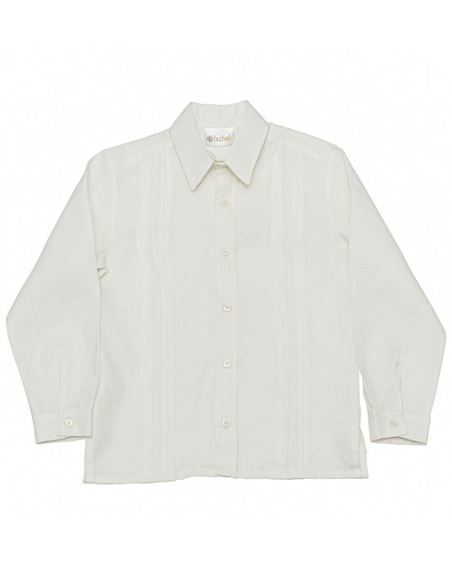 Camisa ceremonia Ixchel de lino manga larga para niño