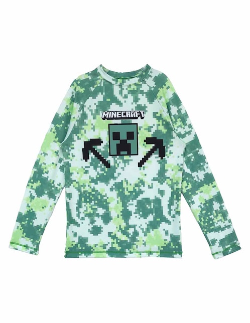 Wetshirt Minecraft estampado macroprint para niño