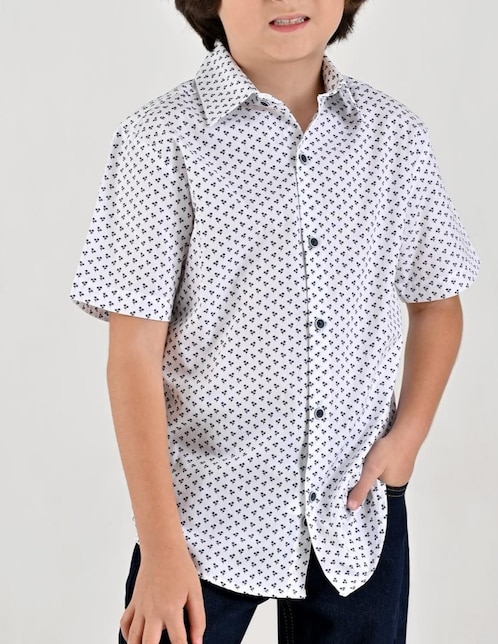 Camisa casual Yale de algodón manga corta para niño