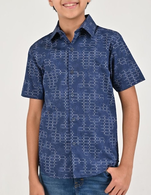 Camisa casual Yale de algodón manga corta para niño