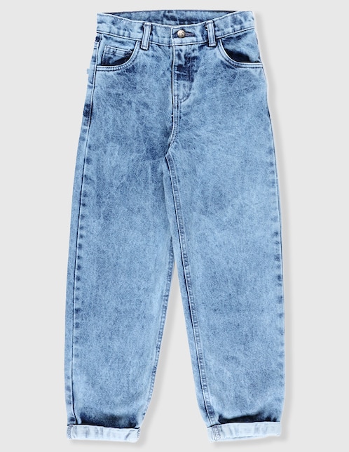 Jeans baggy Piquenique lavado stone wash para niño