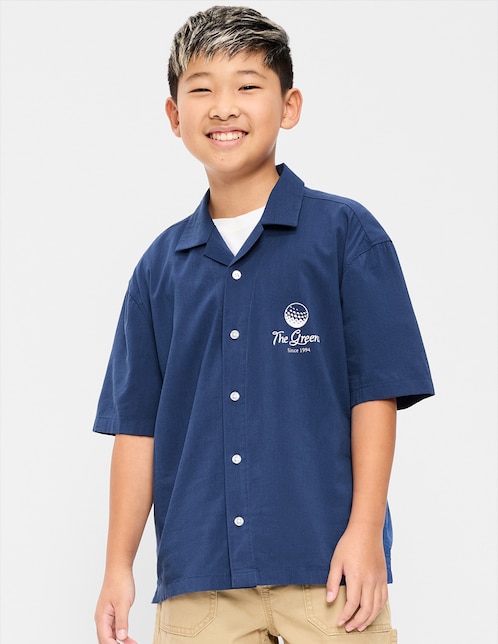 Camisa casual Old Navy de algodón manga corta para niño