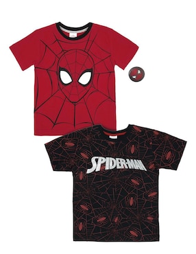 Set Playera Marvel Manga Corta Para Niño