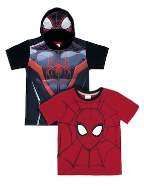 Set Playera Marvel Manga Corta Para Niño