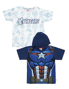 Set Playera Marvel Manga Corta Para Niño