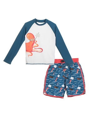 Set Traje De Baño Short Piquenique Infantil