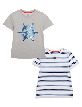 Set Playera Piquenique Manga Corta Para Niño