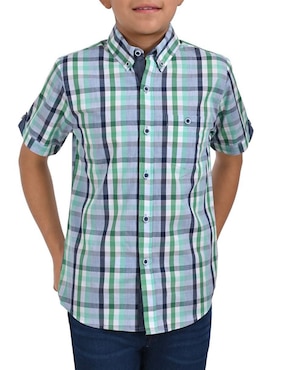 Camisa Casual Yale De Algodón Manga Corta Para Niño