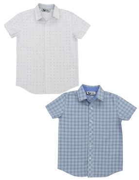 Set Camisa Casual Push De Algodón Manga Corta Para Niño