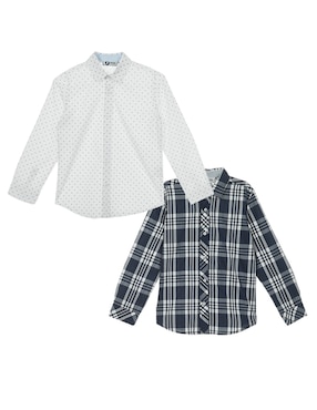 Set De Camisa Casual Push De Algodón Manga Larga Para Niño