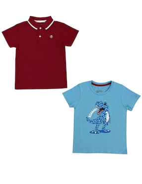 Set Playera Push Manga Corta Para Niño