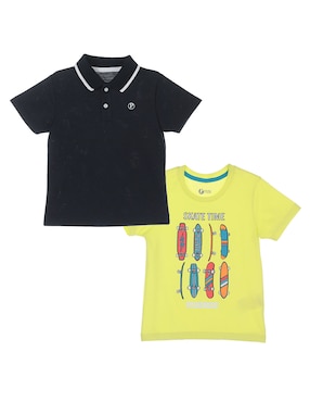 Set Playera Push Manga Corta Para Bebé Niño