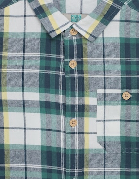 Camisa casual Piquenique de algodón manga larga para niño