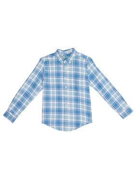 Camisa Casual Piquenique De Algodón Manga Larga Para Niño