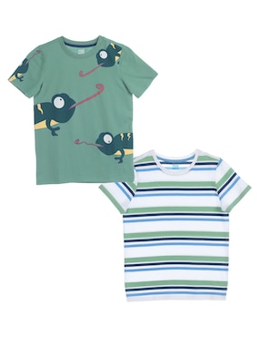 Set Playera Piquenique Manga Corta Para Niño