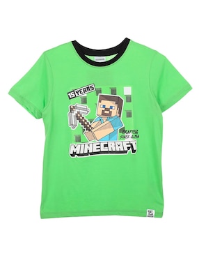 Playera Minecraft Manga Corta Para Niño