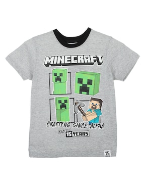 Playera Minecraft Manga Corta Para Niño