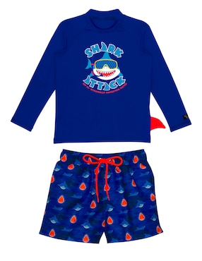 Conjunto Wetshirt Sunskin Estampado Para Niño