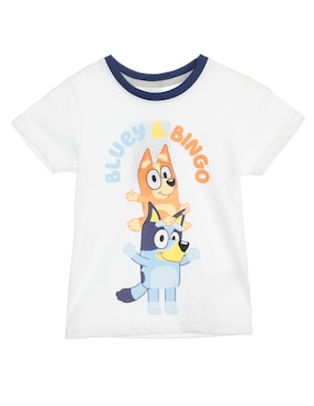 Playera Bluey Manga Corta Para Niño