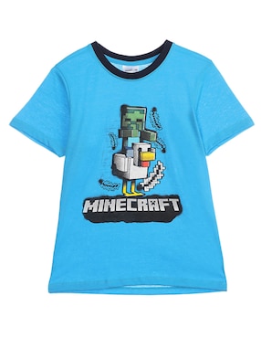 Playera Minecraft Manga Corta Para Niño