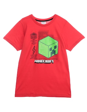 Playera Minecraft Manga Corta Para Niño