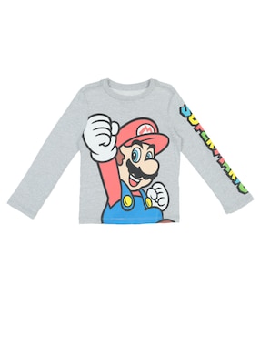 Playera Nintendo Manga Larga Para Niño