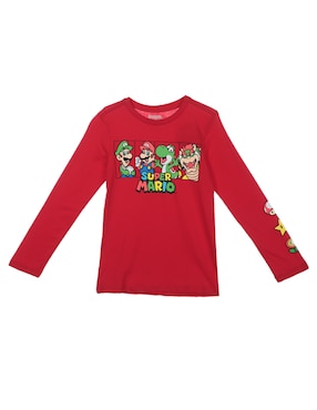 Playera Nintendo Manga Larga Para Niño