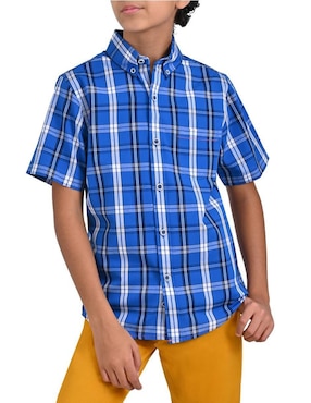 Camisa Casual Yale De Algodón Manga Corta Para Niño