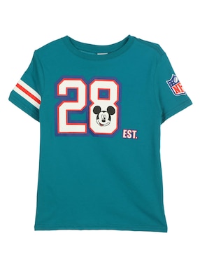 Playera NFL Mickey And Friends Manga Corta Para Niño