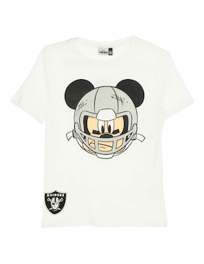 Playera NFL Mickey And Friends Manga Corta Para Niño