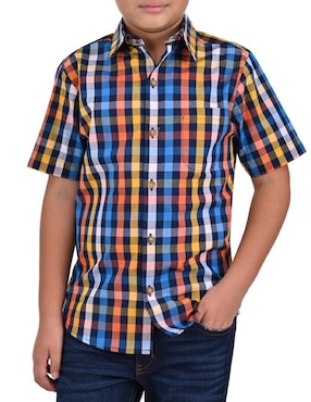 Camisa Casual Yale De Algodón Manga Corta Para Niño