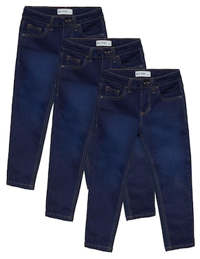 Set Jeans Skinny MCHK 9005 Lavado Obscuro Para Niño