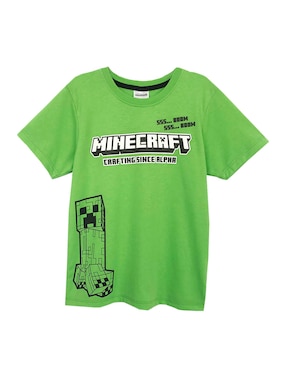 Playera Minecraft Manga Corta Para Niño