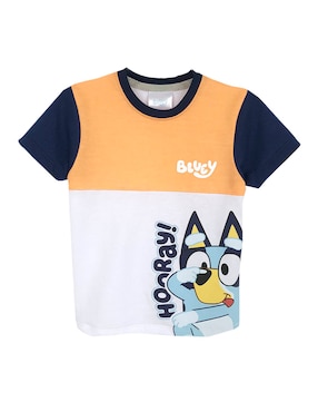 Playera Bluey Manga Corta Para Niño