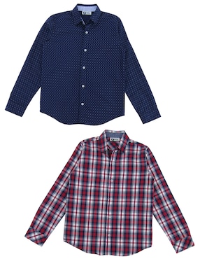 Set De Camisa Casual Push De Algodón Manga Larga Para Niño