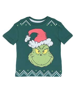 Playera Navideña Grinch Manga Corta Para Niño